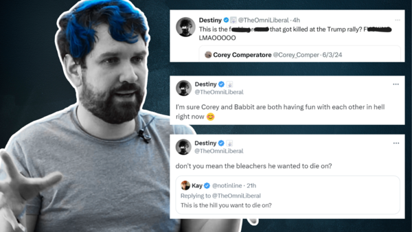 BILL HURRELL: Destiny’s ‘mask off’ moment shows how unserious the modern Left is