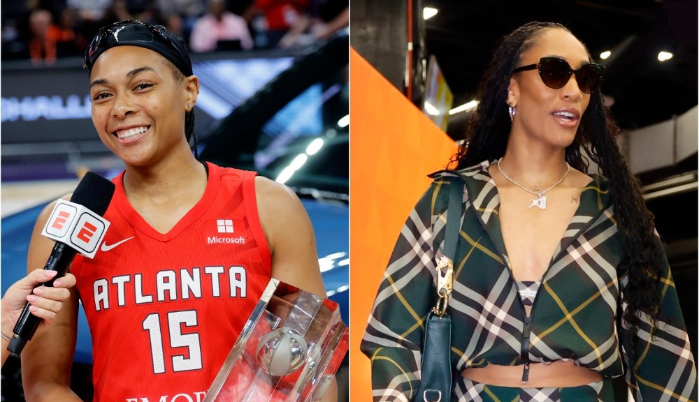 A’ja Wilson jokingly mocked Allisha Gray for flopping after the best friends collided during the WNBA All-Star Game
