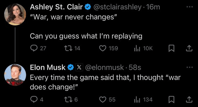 “War does change!” aaaand you missed the whole point
