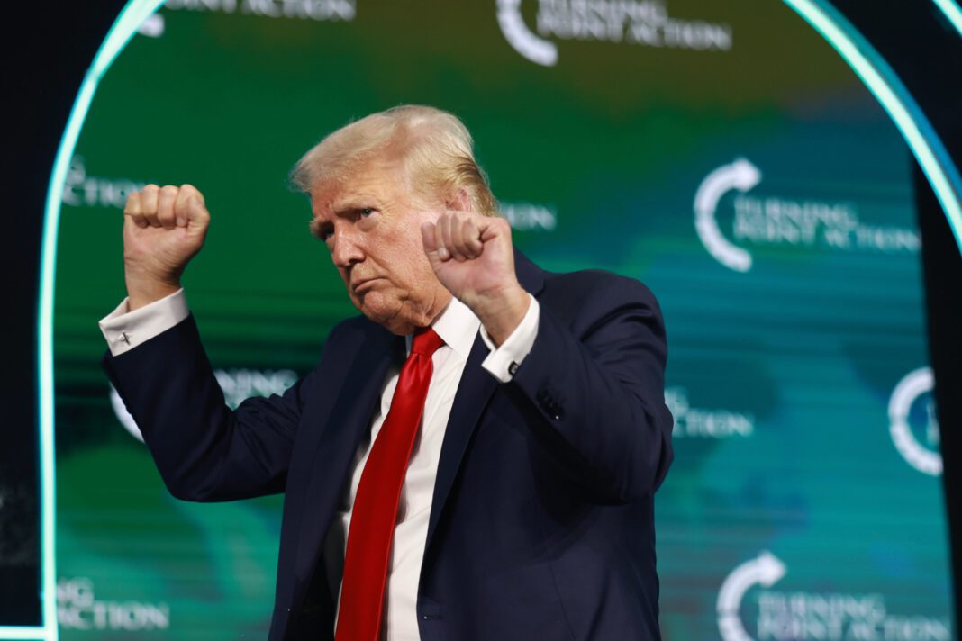 Kamala Harris spokesperson issues statement on Trump’s “strange speech” at TPUSA